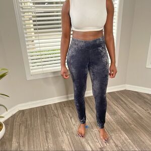 C-mode Grey Velvet Super Soft Leggings and Zip UP Hoodie Set